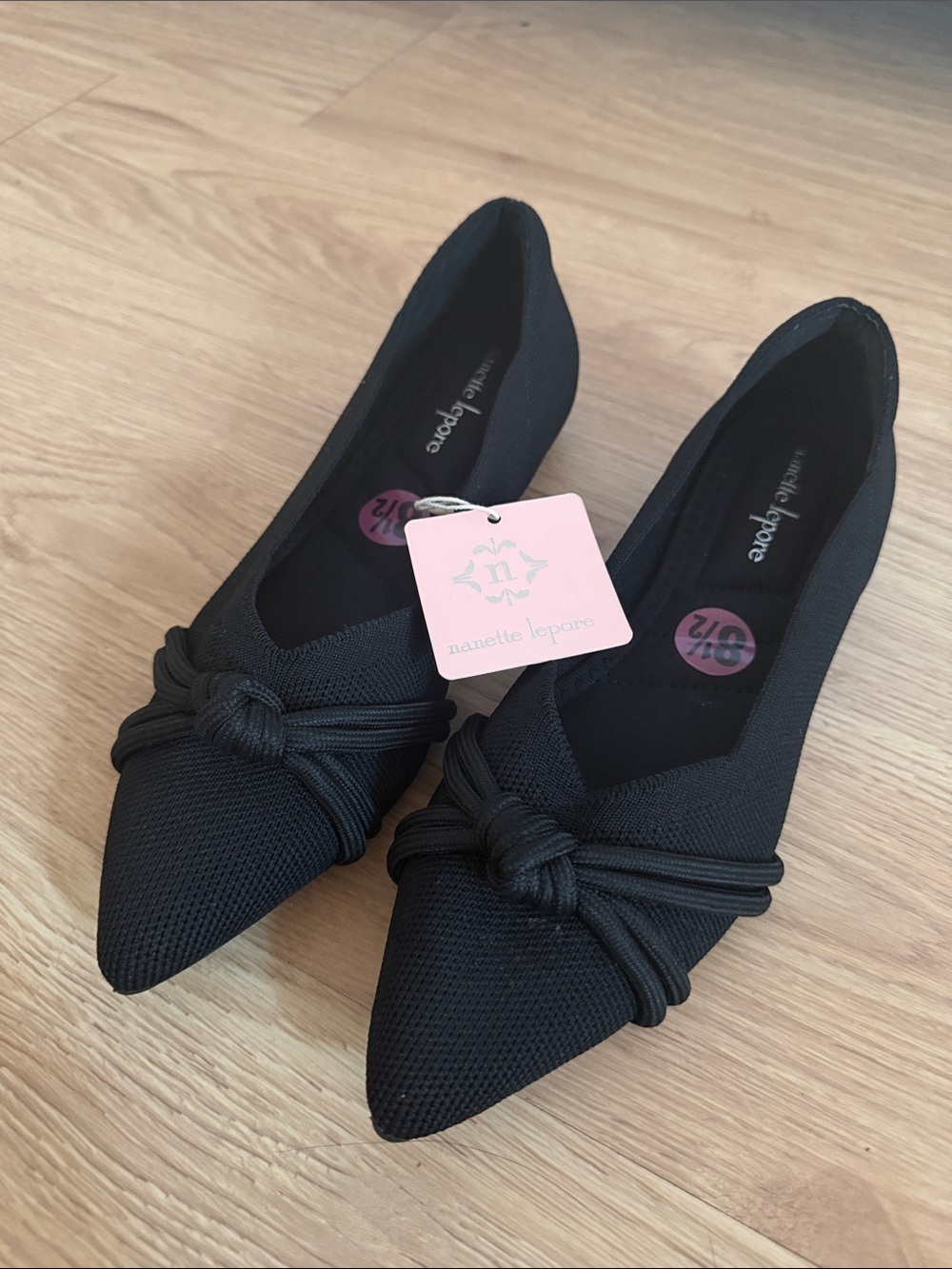 Nanette Lepore Black Pointed Knot Flats